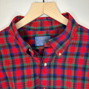 Camicia vintage Sir Pendleton da uomo, taglia XL, in tartan scozzese rosso MacDuff, in lana con bottoni immagine 6
