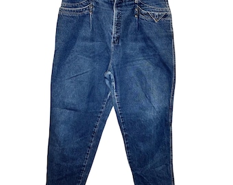 Vintage Rocky Mountain Western Jeans Womens 19/20 Blue High Waist Tapered V-Back