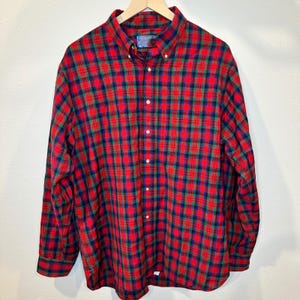 Camicia vintage Sir Pendleton da uomo, taglia XL, in tartan scozzese rosso MacDuff, in lana con bottoni immagine 3