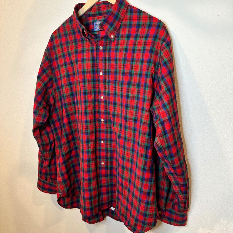 Camicia vintage Sir Pendleton da uomo, taglia XL, in tartan scozzese rosso MacDuff, in lana con bottoni immagine 9