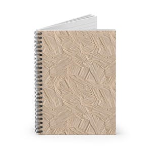 Cahier à spirales à motif texturé beige neutre | Ligné