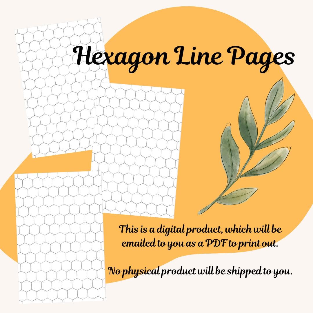 Printable Hex Journal Inserts | Hex Grid Pages for Planning & Notes ...