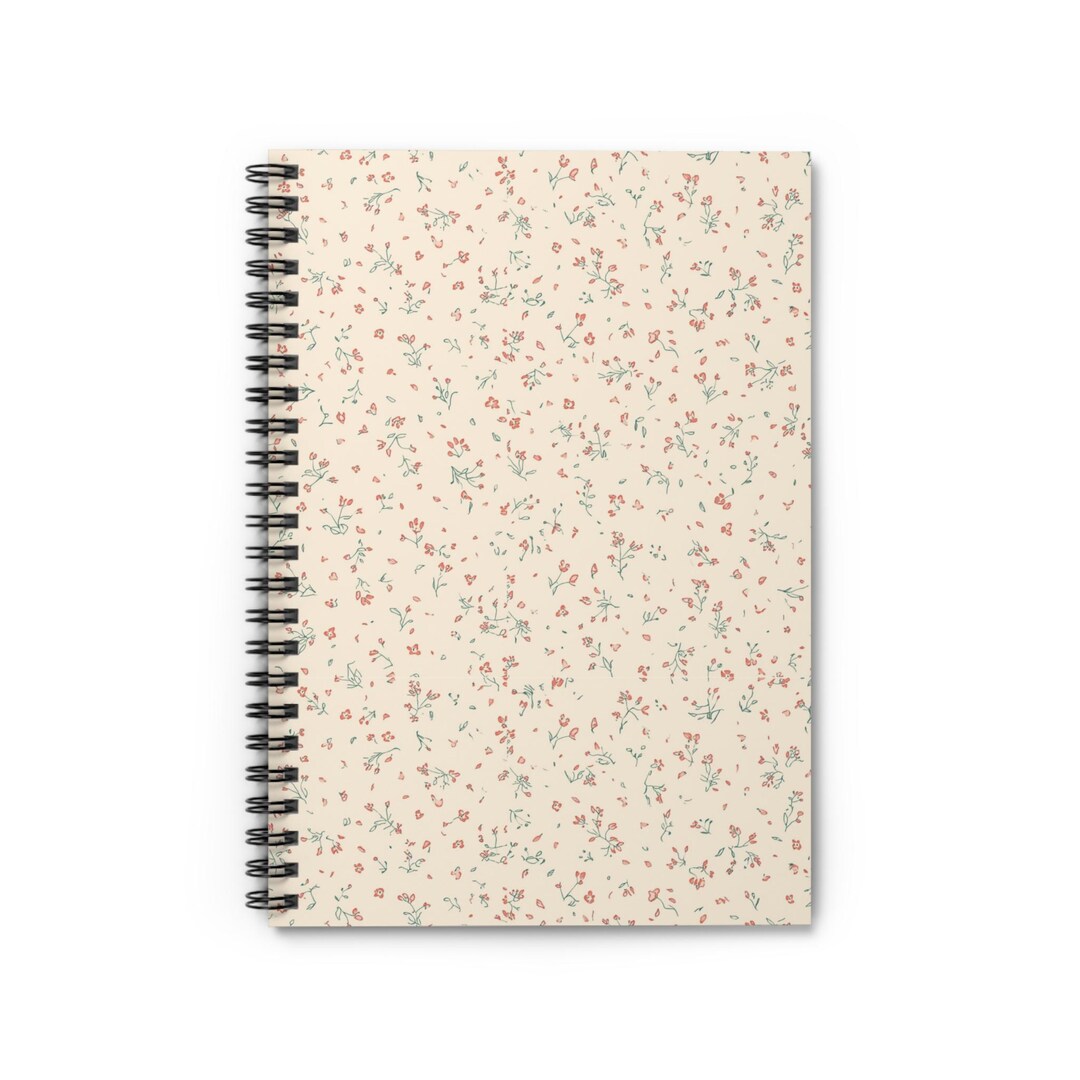 Tiny Floral Pattern Spiral Notebook | Ruled Lined Journal - Etsy