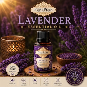 100% czysty olejek eteryczny z lawendy – aromaterapia, pielęgnacja włosów, skóry i produkcja mydła (10 ml – 1 litr)