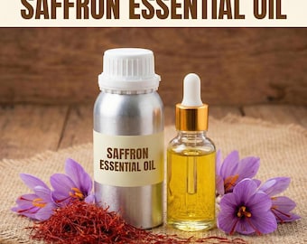100% Pure Saffron Essential Oil - Luxurious Glow for Face, Dry Skin & Aromatherapy (100ml - 1 Liter)