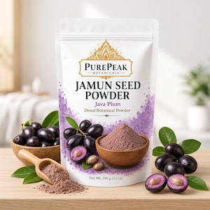 Organic Jamun Seed Powder, Java Plum, Black Plum Seed, Jambul, Syzygium Cumini Dried Botanical Powder
