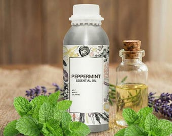 100% Pure Peppermint Essential Oil - Stimulating for Hair, Scalp Massage & Skin Care (100ml - 1 Liter)
