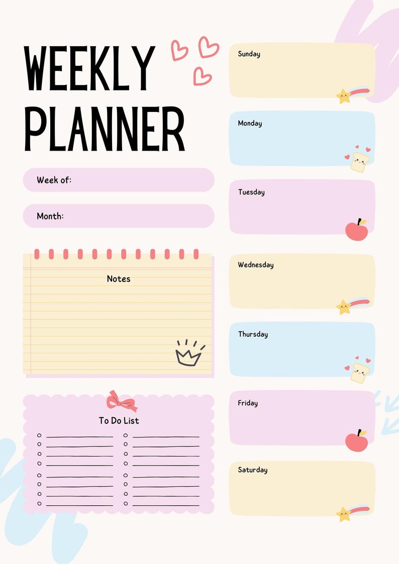 Productivity Planner Printable Bundle | Daily Weekly Habit Tracker ...