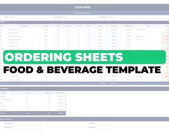 restaurant kitchen spteadsheet template, kitchen daily... Restaurant Ordering Template Excel | Hospitality Inventory & Stock ...