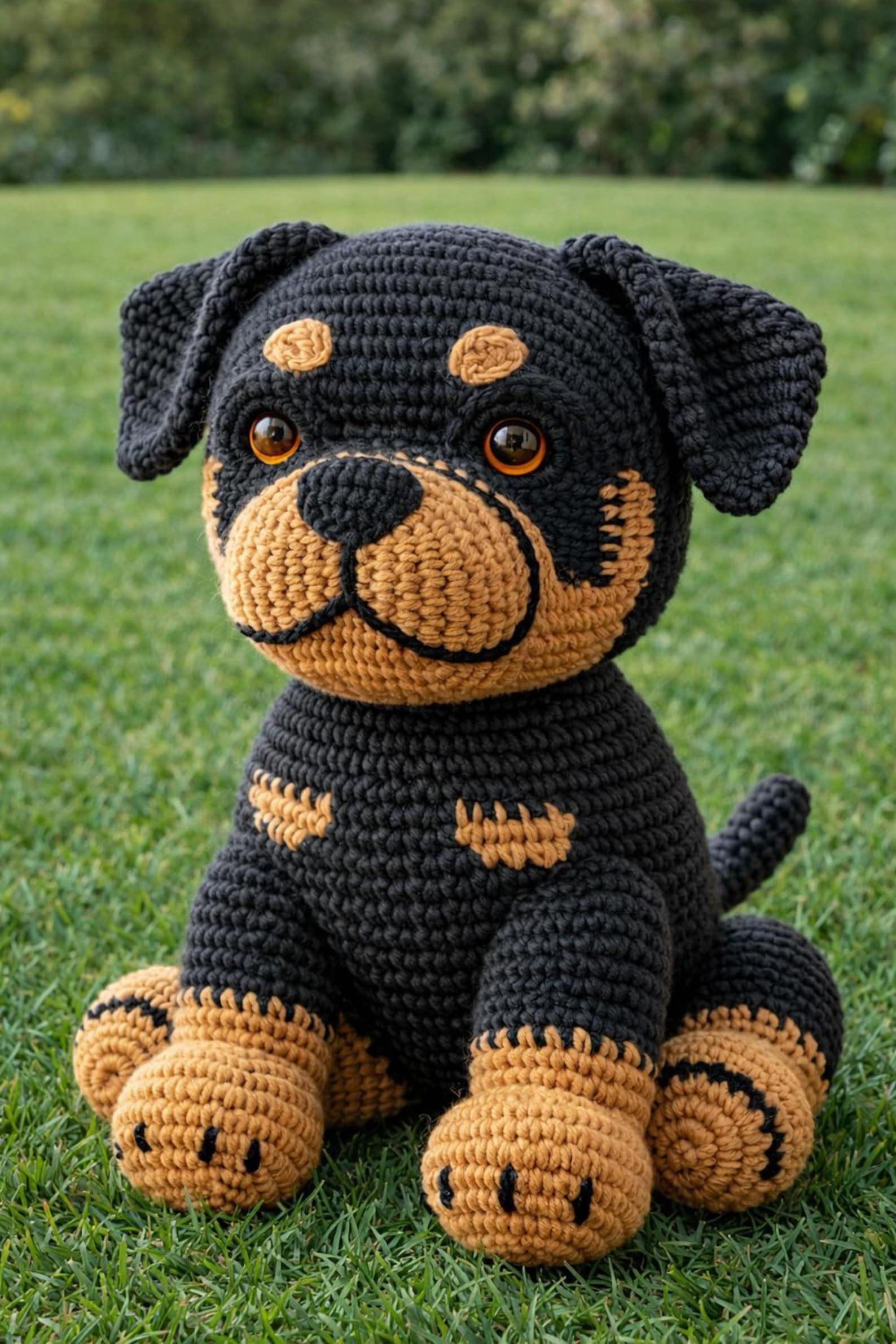 Realistic Amigurumi Rottweiler Puppy Crochet Pattern PDF, Lifelike Dog ...