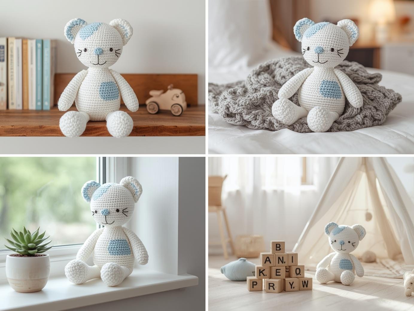 Amigurumi Teddy Bear Crochet Pattern PDF, Easy Cute Plush Bear Toy ...