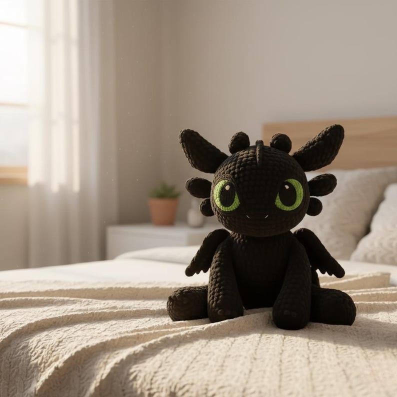 Night Fury Dragon Crochet Pattern | Toothless Inspired Amigurumi (PDF ...