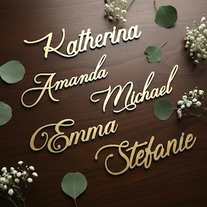 Segnaposto per matrimonio: nomi personalizzati tagliati al laser, segnaposto in legno personalizzati con nome, decorazioni per la tavola nuziale, sposi