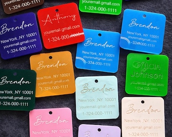 Gepersonaliseerde bagagelabels, 1/8" acryl aangepaste bagagelabel, ID-tag, adreslabel, reislabel, naamplaatje en reisaccessoires