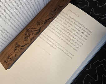 Personalized Mountain Wood Bookmark | Hiker Gift, Nature Reader
