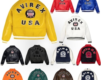 Mens Avirex Bomber Jacket | Handmade Cowhide Leather Avirex Jacket | Iconic Design | Personalized  Gift for Him | Gift For Father, Teacher