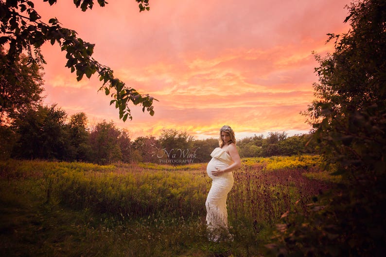 Maternity Digital Backdrop// Stunning Sunset Field Digital | Etsy