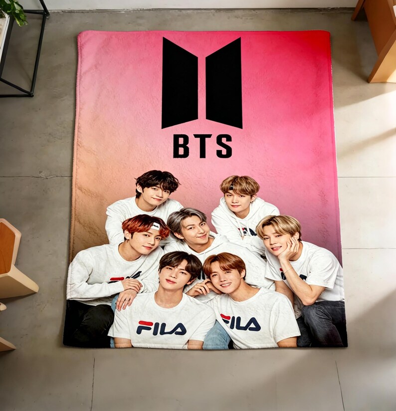 BTS Group Portrait Blanket, Cozy Warm Flannel Blanket for Fans & Gift ...