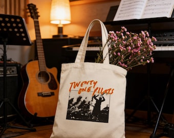 Twenty One Pilots Concert Canvas Tote Bag, Retro Band Merch