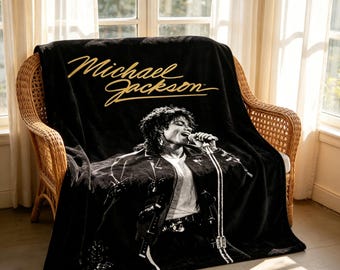 Michael Jackson Smooth Criminal Blanket Soft Throw Retro Music Decor
