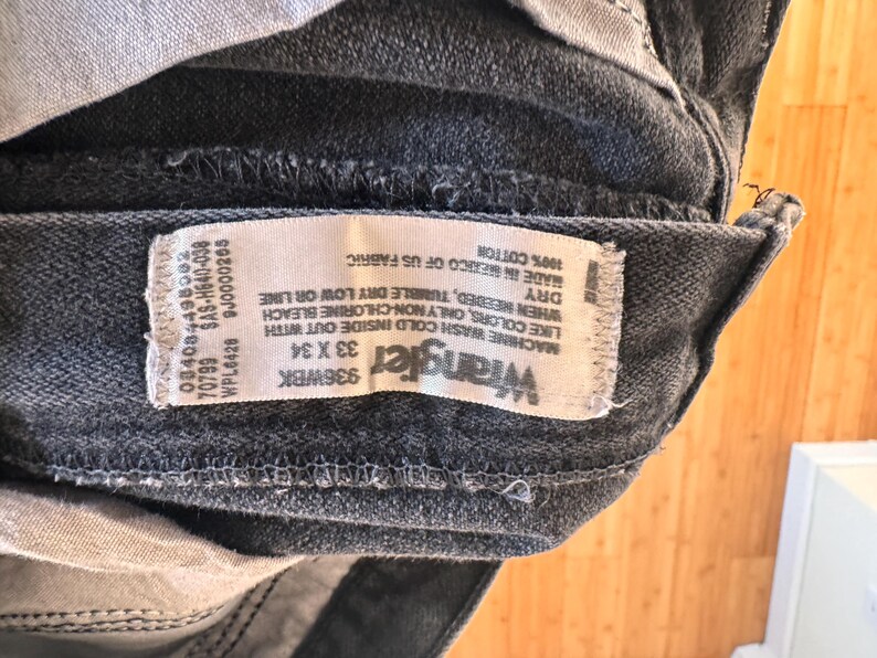 Vintage Wrangler Czarne Dżinsy Kowbojskie | Wyblakły Czarny Denim | Western Straight Leg zdjęcie 2