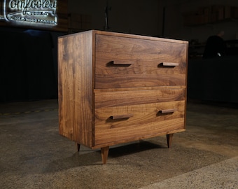 Parker Filing Cabinet, Solid Hardwood, Modern Design (shown in walnut)