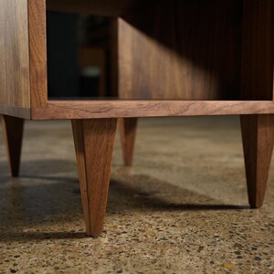 Offstack End Table, Solid Hardwood, Offset, Geometric Nightstand (shown in walnut) image 4