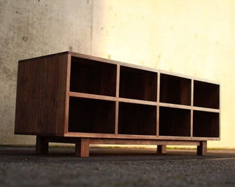 Joaquin Storage Bench, Entry and Shoe, Handcrafted Solid Wood, Modern (shown in walnut)