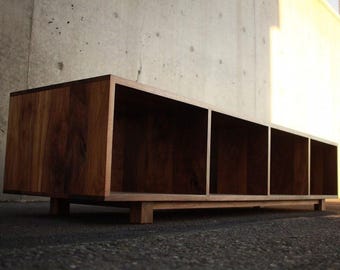 Custom Warner Foyer Bench, 72"W, Handcrafted Solid Wood, Modern Design (Shown in Walnut)