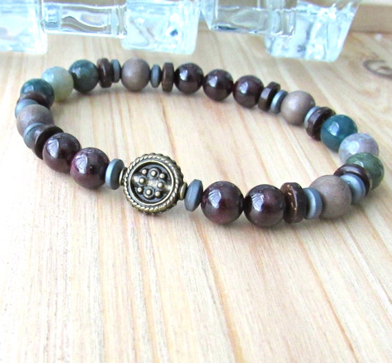 Pulsera de jaspe piedras preciosas naturales 8mm Azul Piedra de Curación Calmante Reiki Chakras UK