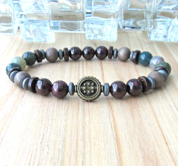 Pulsera de jaspe piedras preciosas naturales 8mm Azul Piedra de Curación Calmante Reiki Chakras UK