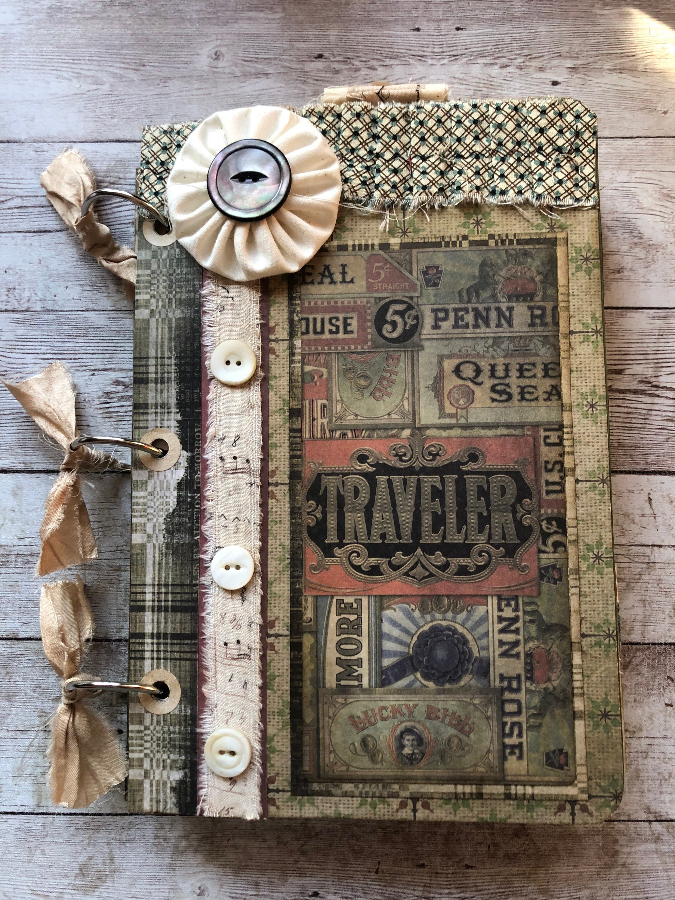 Handmade Ring Binder Junk Journal Tim Holtz papers Vintage Etsy