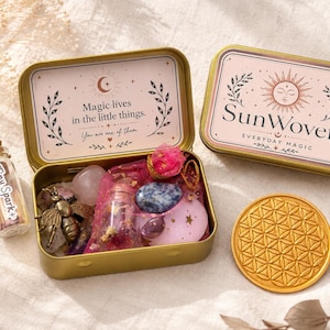 SunWoven Wandering Tin | Pocket Self-Care Ritual Kit | Mindfulness Stress Relief Box