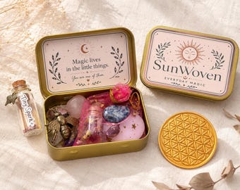 SunWoven Wandering Tin | Pocket Self-Care Ritual Kit | Mindfulness Stress Relief Box