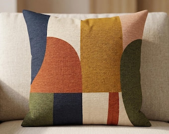 Mid Century Abstract Geometric Retro Shapes Pillowcase