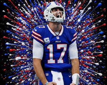 Josh Allen Slime Splash Art Print | Buffalo Football Poster (Digital Download)