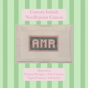 Toile personnalisée peinte à la main pour broderie - 3 initiales