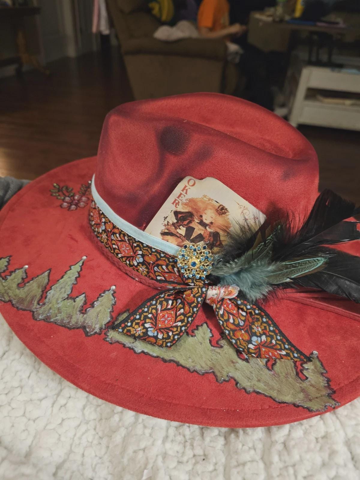 Hand Painted Red Fedora Hats - Etsy
