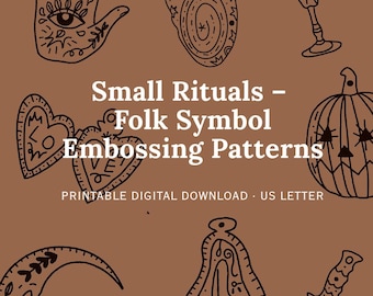 Folk Symbol Embossing Patterns | Printable Tin Foil Embossing Templates · Digital Download (US Letter)