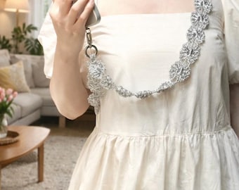 Handmade Crochet Phone Strap | Elegant Floral Phone Lanyard
