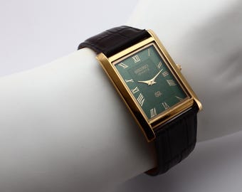 Klasyczny męski zegarek kwarcowy Seiko Slim Tank, wybór dżentelmena – DARMOWA WYSYŁKA
