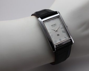 Reloj Seiko Slim Tank de cuarzo vintage para hombre, ideal para caballeros - ENVÍO GRATIS