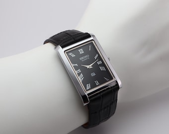 Reloj Seiko Slim Tank de cuarzo vintage para hombre, ideal para caballeros - ENVÍO GRATIS