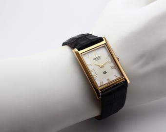 Vintage Seiko Slim Tank Quarz Herrenuhr, Gentleman’s Wahl - KOSTENLOSER VERSAND