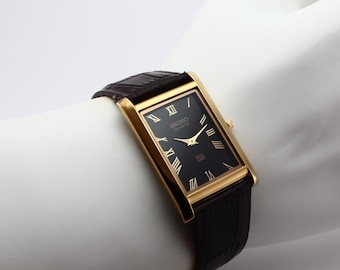 Orologio da uomo vintage Seiko Slim Tank al quarzo, scelta da gentiluomo - SPEDIZIONE GRATUITA