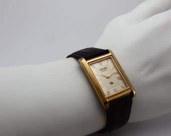 Vintage Seiko Slim Tank Quartz Men's Watch, Gentleman’s Choice - FREE SHIPPING