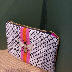 Tallis / Zippered Bag Needlepoint Finishing Service: Custom finished Tallis Bag with Lining and Zipper