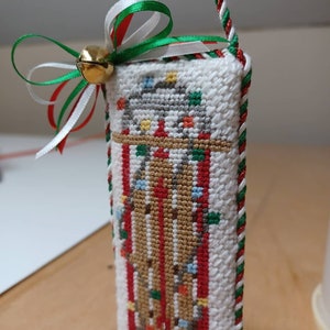 Square & Rectangular Ornament Needlepoint Finishing Service: Flat Back, Puffy Front with Twisted Trim and Bows