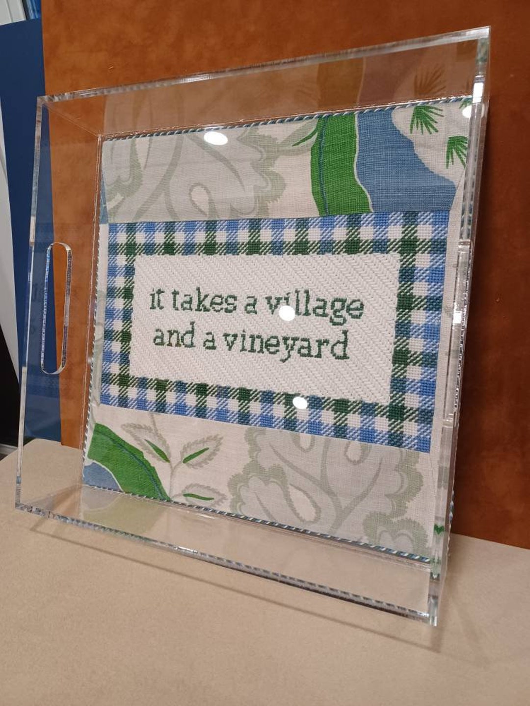 Acrylic Tray With Needlepoint Insert Finishing Etsy