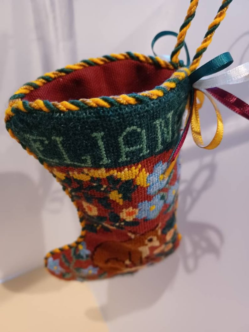 Mini Stocking Ornament Needlepoint Finishing Service Mini Etsy